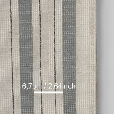 Puslininis rankšluostinis audinys pilkai dryžuotas „vaflinis“ 50cm pločio