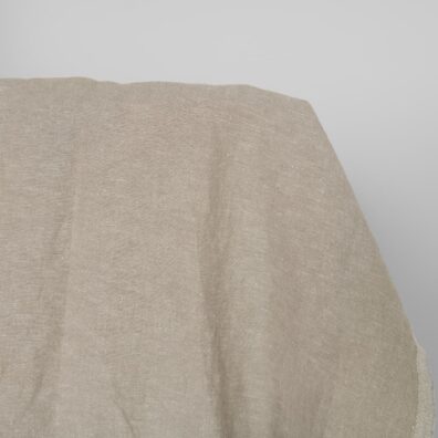 Lino - medvilnės audinys rusvai pilkas skalbtas