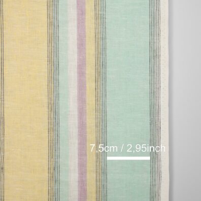 Lininis rankšluostinis audinys įvairiaspalvėmis juostelėmis 50cm pločio