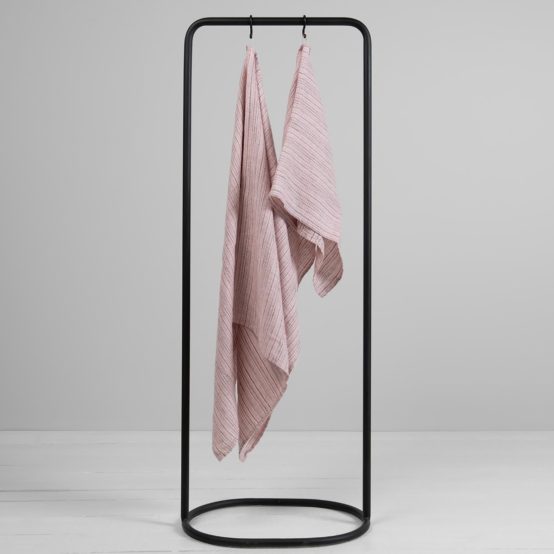 PURO lininis rankšluostis rožinis dryžuotas