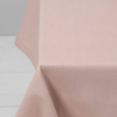 Šviesiai rožinė lino-medvilnės sudėties staltiesė