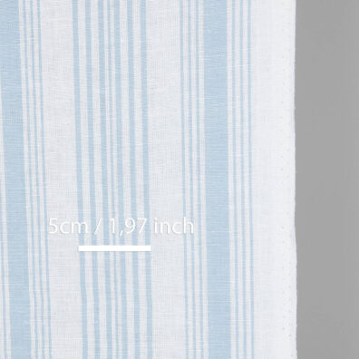 Puslininis rankšluostinis audinys melsvomis juostelėmis, plotis 50cm