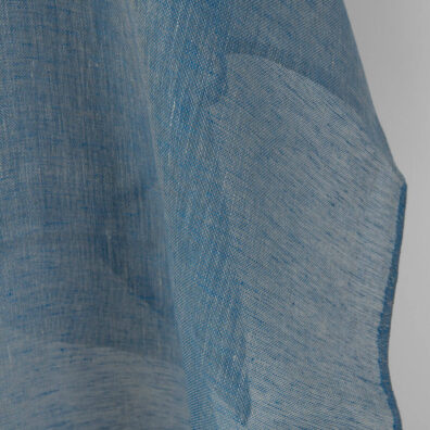 Lininis audinys pilkšvai mėlynas permatomas tinka skaroms ir šalikams siūti