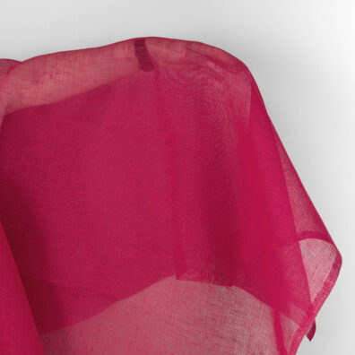 Lininis audinys tamsiai rožinis permatomas