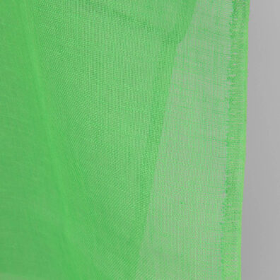 Lininis audinys neoninės žalios spalvos permatomas tinka šalikams ir užuolaidoms siūti