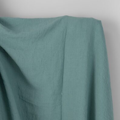 Lininis audinys akvamarino spalvos platus skalbtas
