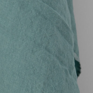 Lininis audinys akvamarino spalvos platus skalbtas minkštas švelnus