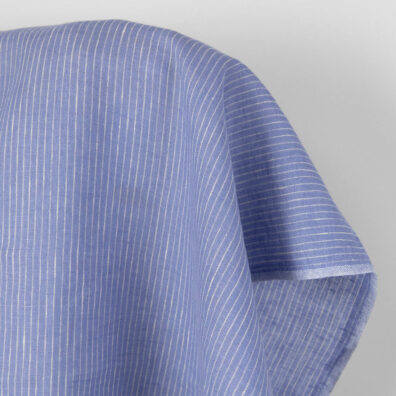 Lininis audinys mėlynais ir gelsvai dryžiais 150 cm plotis