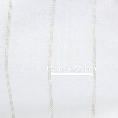 Lino - medvilnės audinys baltas su natūralios spalvos dryžiais