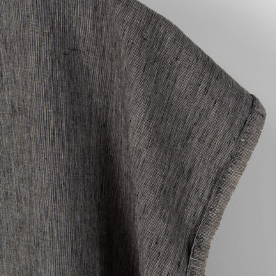 Lino audinys pilkšvai juodas skalbtas minkštas švelnus