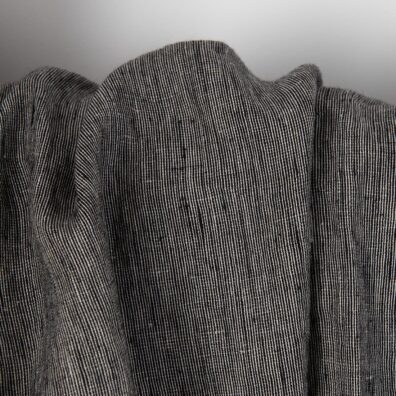 Lino audinys pilkšvai juodas melanžinis skalbtas