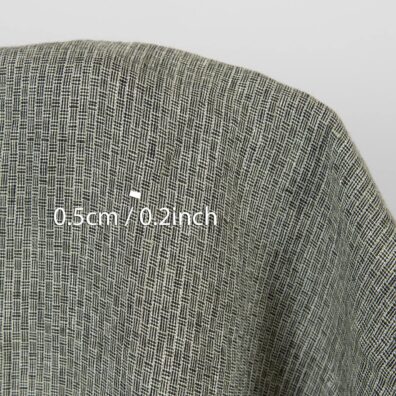 Lino audinys žaliai-juodais stilizuotais langeliais, skalbtas