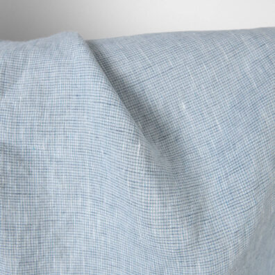 Lininis melsvas melanžinis audinys skalbtas minkštas švelnus