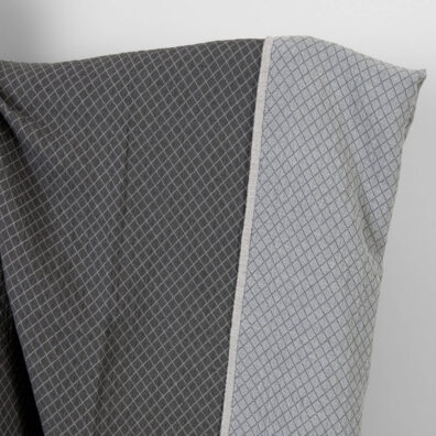 Puslininis žakardinis audinys pilkais rombais skalbtas