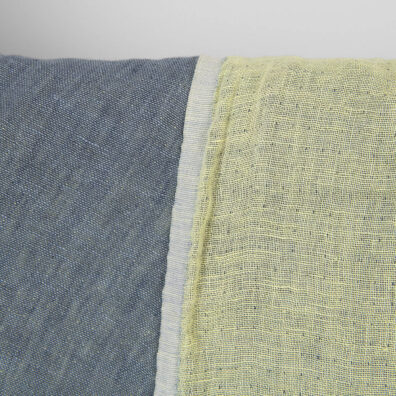 Lininis audinys pilkai gelsvas dvipusis dvisluoksnis skalbtas