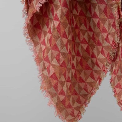 MOLI lininė žakardinė rudai raudona skara