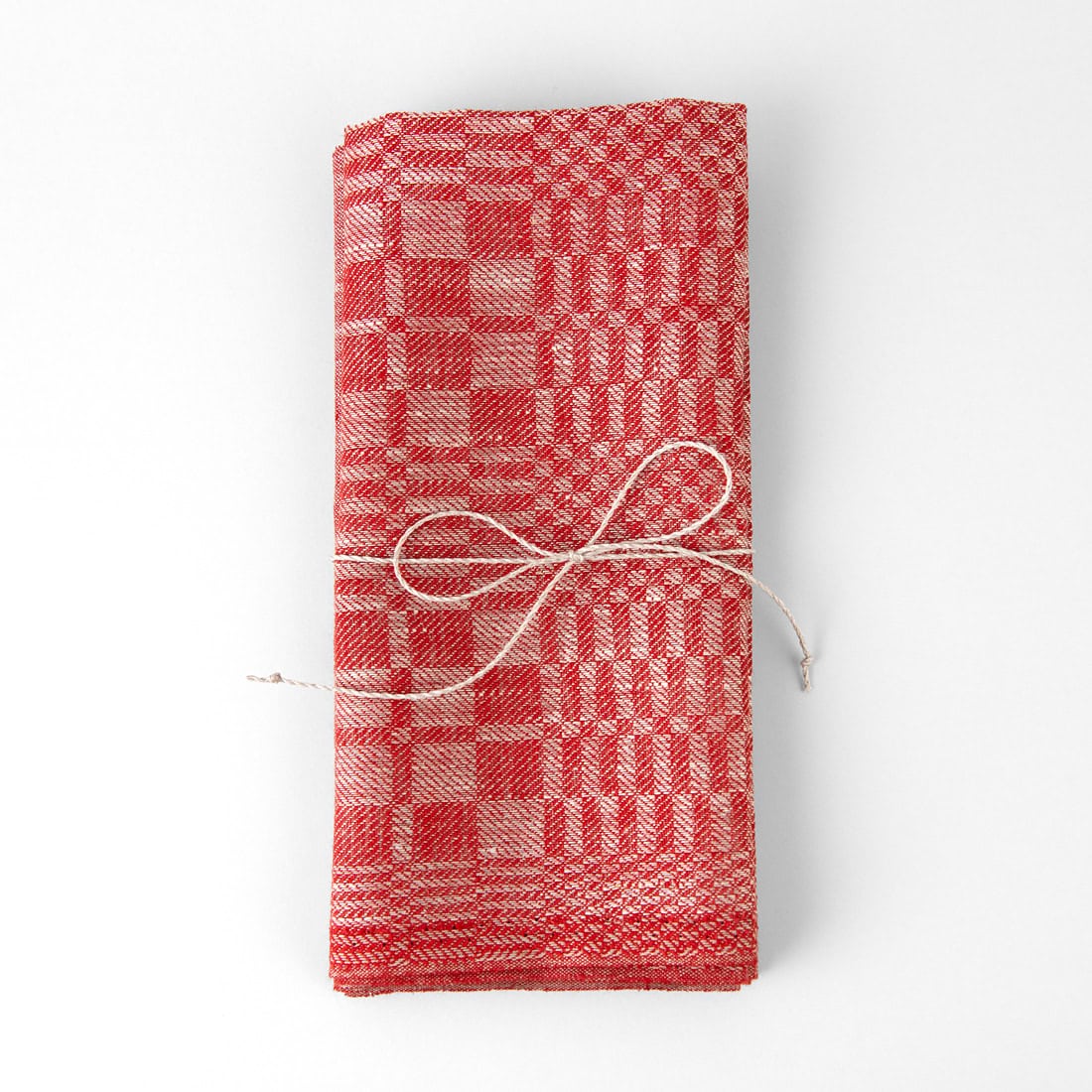 Lininių virtuvinių rankšluostukų rinkinys perrištas dailia virvele