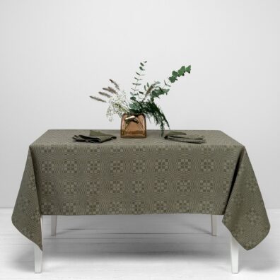 WILLOW puslininė žalia staltiesė