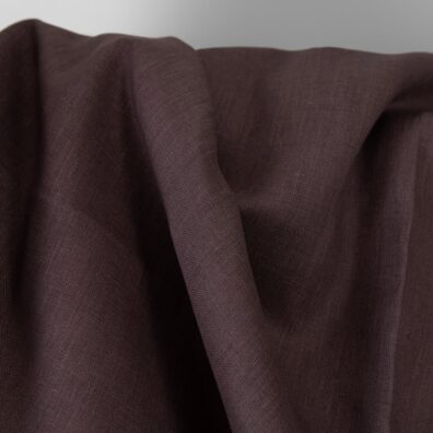Lino audinys blyškiai rudas tinka drabužiams ir namų tekstilės gaminiams siūti