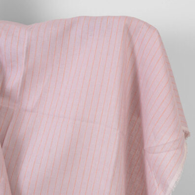 Lino audinys alyviniais ir oranžiniais dryžiais