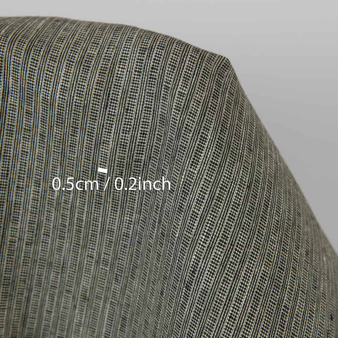 Lino audinys žaliai-juodai raštuotomis juostelėmis 150cm pločio