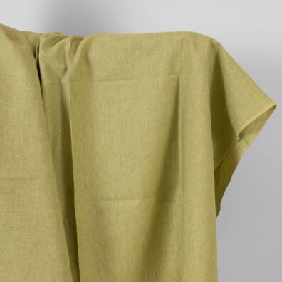 Lininis audinys šviesiai žalias melanžinis