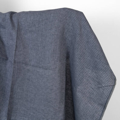 Lininis audinys mėlynas smulkių rombų raštu