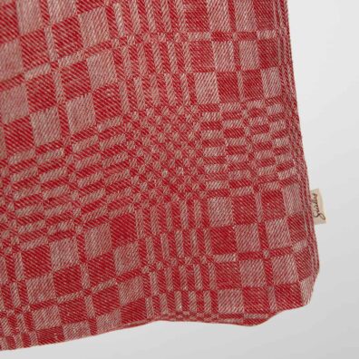 LEGGO lininis krepšys raudonais ir pilkais tradiciniais langeliais