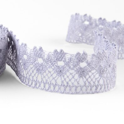 Lininis nėrinys pilkai violetinis 3,5cm pločio