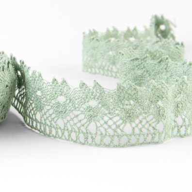 Lininis nėrinys žalsvas 3,5cm pločio