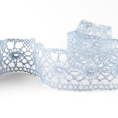 Lininis nėrinys pilkšvai melsvas 4,50cm pločio