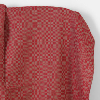 Puslininis audinys raudonas languotas ruoželio raštas