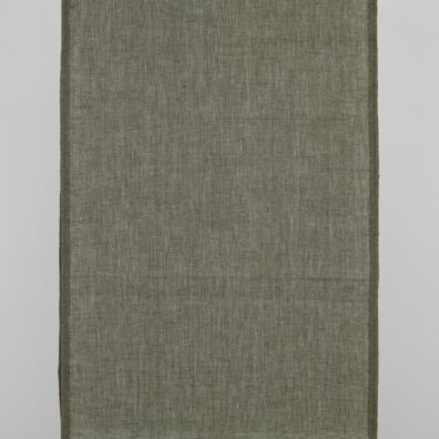 Lininis rankšluostinis audinys žalios ir natūralios melanžas