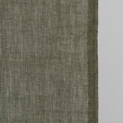 Lininis rankšluostinis audinys žalios ir natūralios melanžas, 50 cm pločio