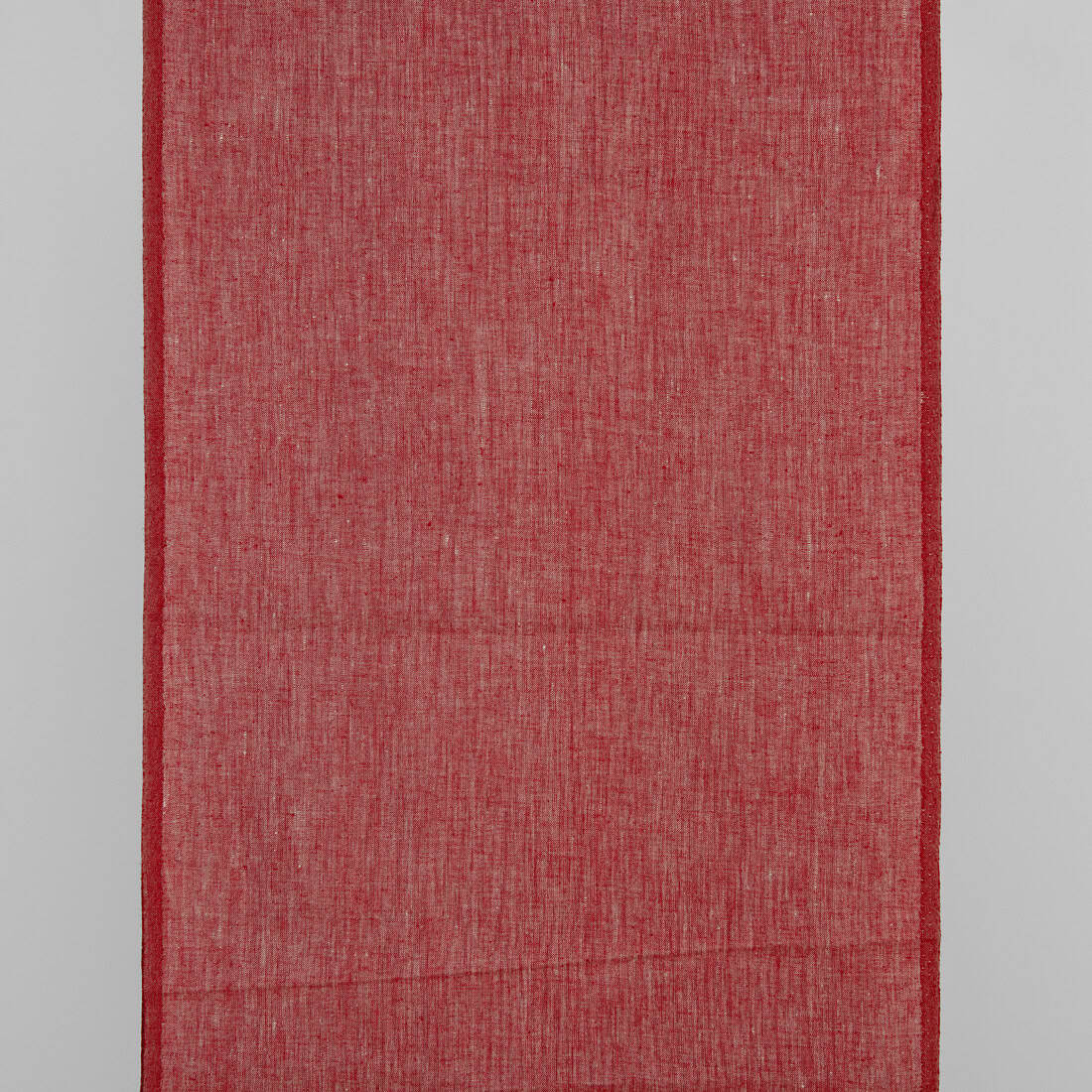 Lininis rankšluostinis audinys raudona ir natūrali melanžas