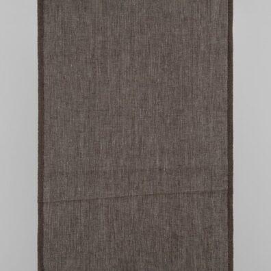 Lininis rankšluostinis audinys ruda ir natūrali melanžas