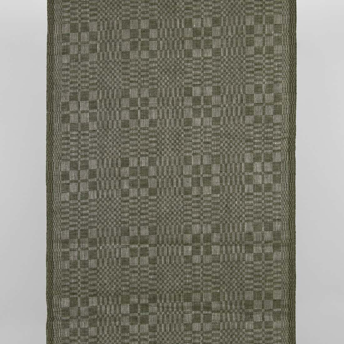 Lininis rankšluostinis audinys žalia ir natūrali languotas