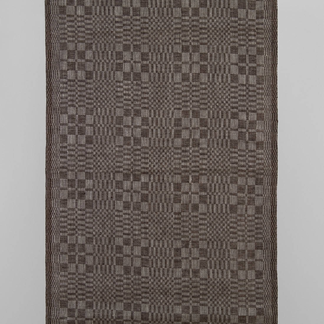 Lininis rankšluostinis audinys ruda ir natūrali languotas