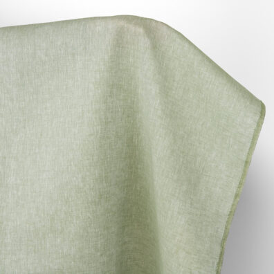 Lininis audinys blyškios šalavijų žalios spalvos