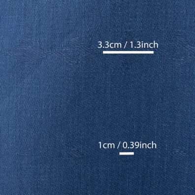 Lininis audinys tamsios pilkšvos mėlynos spalvos su rombais, su matmenimis