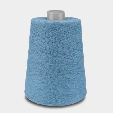 Medvilniniai verpalai sviesios azuro mėlynos spalvos mezgimui, nėrimui, audimui, rankdarbiams