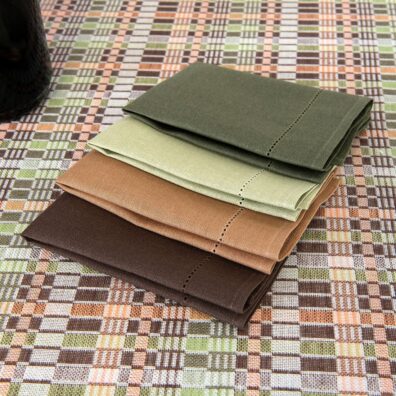 VIOLA rudas žalias takelis, su derančiomis servetėlėmis