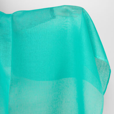 Lininis audinys retas ryškios turkio žalsvos spalvos