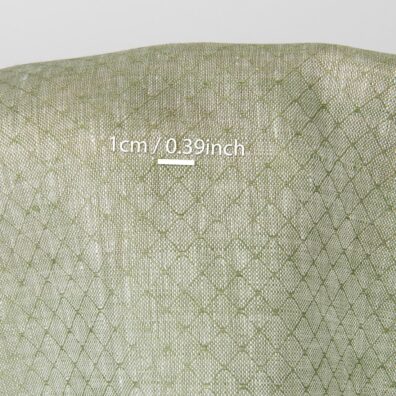 Lininis audinys blyškiai žalias su rombu raštu, su matmenimis