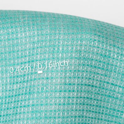 Lininis audinys ryškios turkio žalios „vaflinis“, su matmenimis