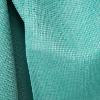 Lininis audinys ryškios turkio žalios „vaflinis“, 150cm pločio