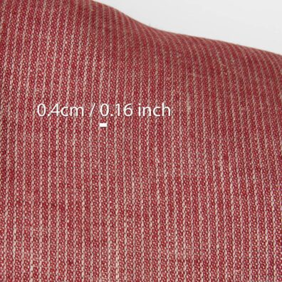 Lininis audinys vyno raudonos spalvos dryžuotas, su matmenimis