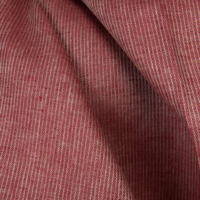 Lininis audinys vyno raudonos spalvos dryžuotas