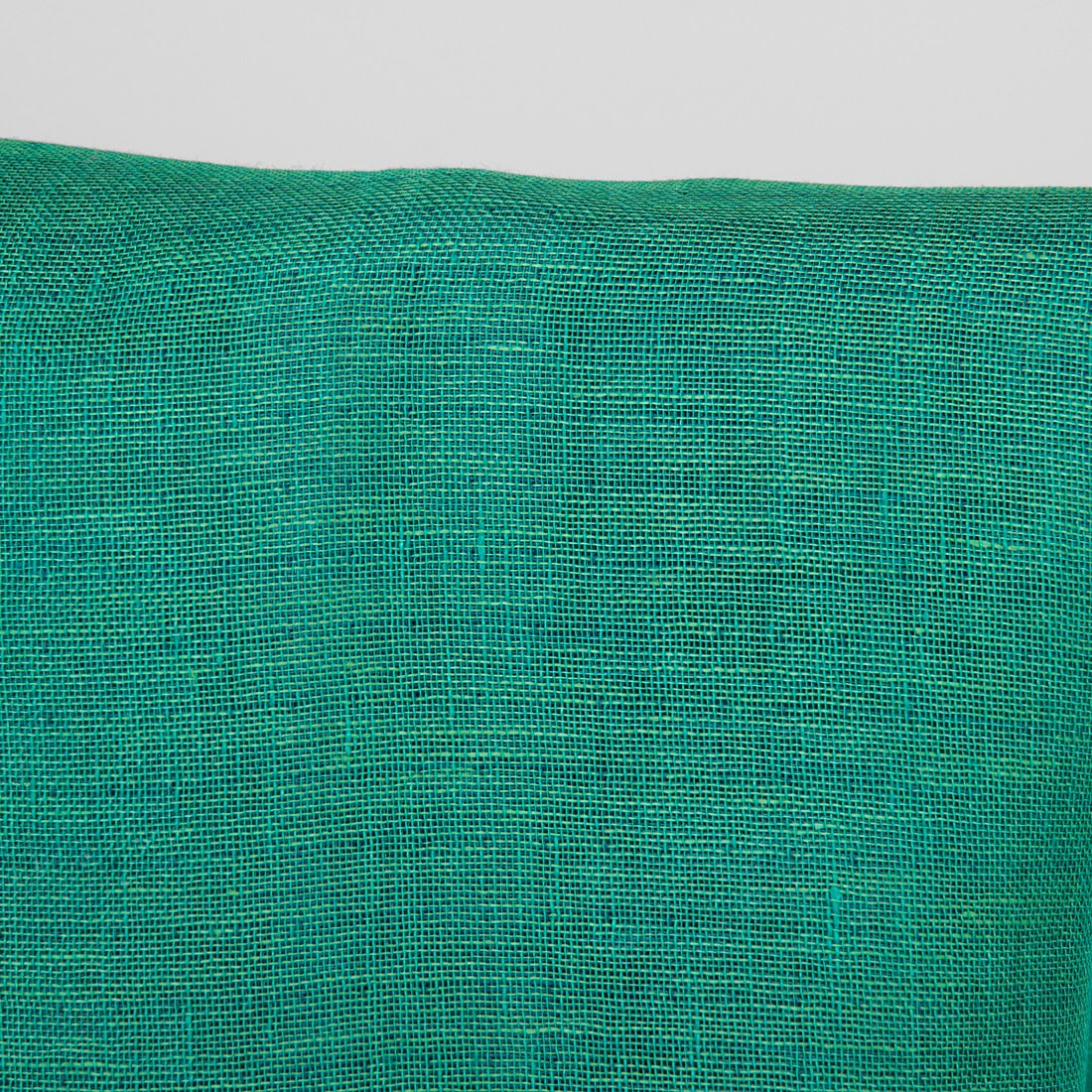 Lininis audinys dvipusis mėlynos ir šaltai žalios, žalia pusė