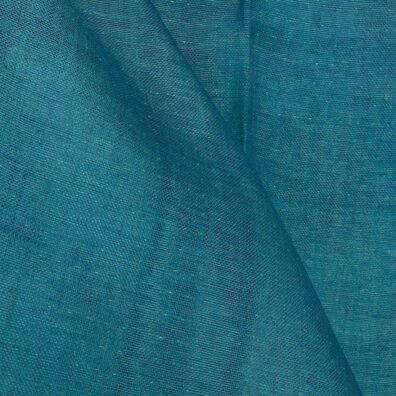 Lininis audinys dvipusis mėlynos ir šaltai žalios, mėlyna pusė